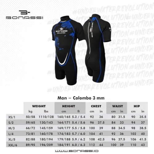 Colombo Size Chart
